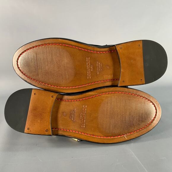 ZADIG & VOLTAIRE 8 Laureen Flap Black Studded Leather Belted Side Zipper Boots - Picture 6 of 10